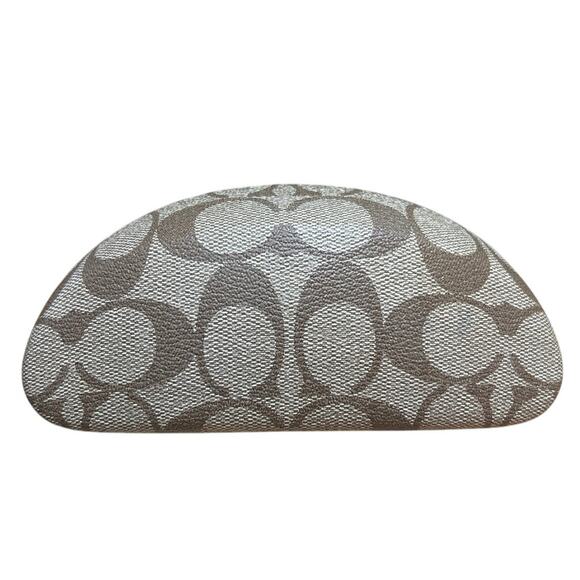 Coach Signature Logo Sunglass Eyeglass Glass Case Brown Tan Hard Shell Hinged - Picture 4 of 4